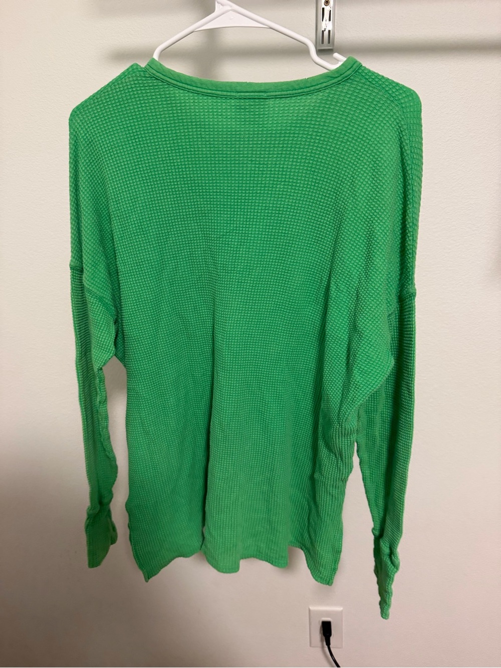 aerie Lime Green Waffle Henley - Picture 3 of 3